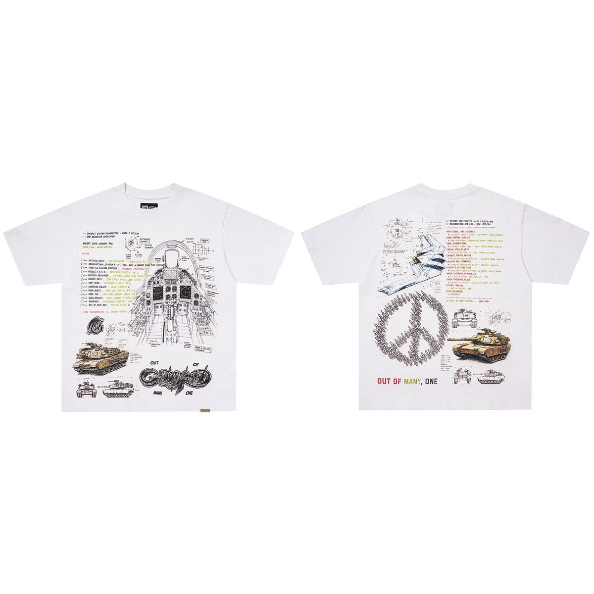 GodSpeed Military Blueprint Graphic T-Shirt