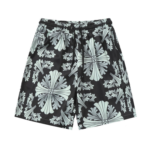 Chrome Hearts Black & Gray Large Cross Monogram Sweatshorts