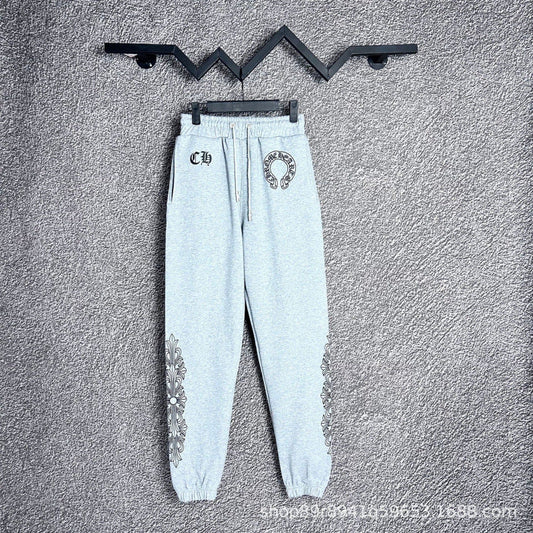 Chrome Hearts Horseshoe & Side-Pattern Lounge Pants (Light Grey)