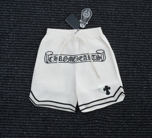 Chrome Hearts White Script Logo Athletic Shorts