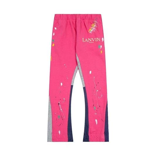 Gallery Dept. x Lanvin Paint Splatter Contrast Panel Sweatpants - Hot Pink