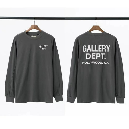 Gallery Dept. Hollywood Logo Long Sleeve T-Shirt - Charcoal Grey