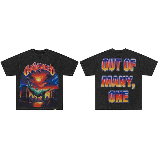 GodSpeed Out Of Many Washed Black T-Shirt